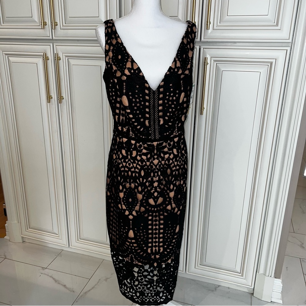City Chic Black Lace Midi Dress